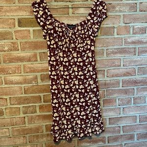 Maroon floral dress